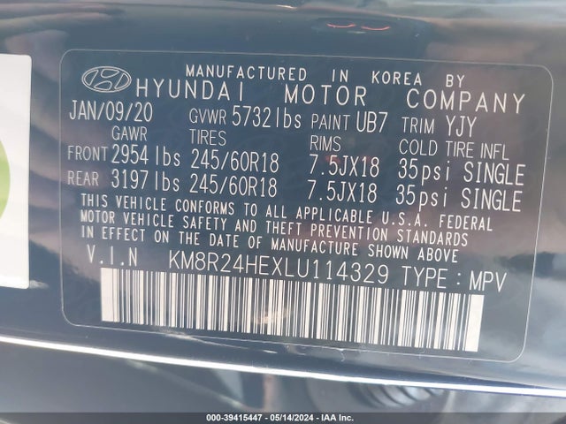 Hyundai Palisade Sel 2020 KM8R24HEXLU114329 Image 9