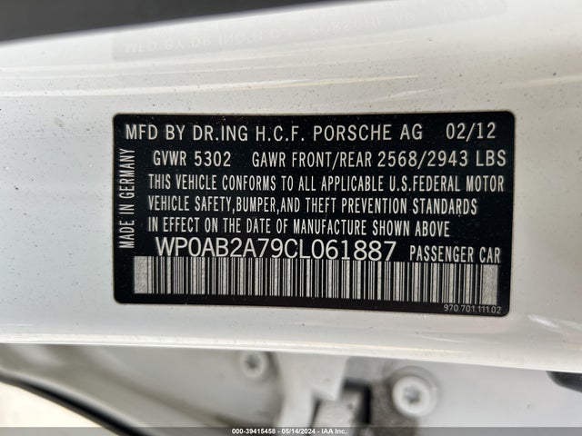 2012 PORSCHE PANAMERA WP0AB2A79CL061887 Photo 8