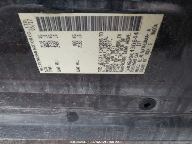 1N4AA6AP0HC430644 Nissan Maxima 3.5 Platinum