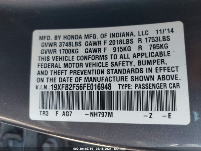 19XFB2F56FE016948 Honda Civic Lx