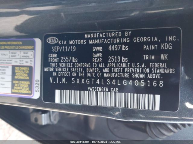 5XXGT4L34LG405168 KIA Optima S