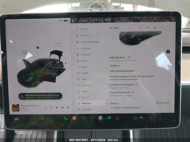 Tesla Model 3 Long Range/mid Range/standard Range/standard Range Plus 2019 5YJ3E1EA8KF434838 Image 7