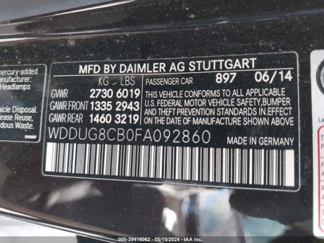 WDDUG8CB0FA092860 Mercedes-Benz S 550