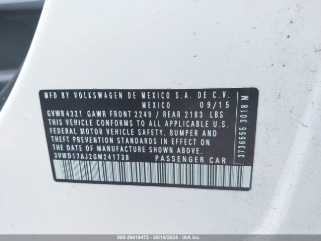 3VWD17AJ2GM241738 Volkswagen Jetta 1.8t Sport