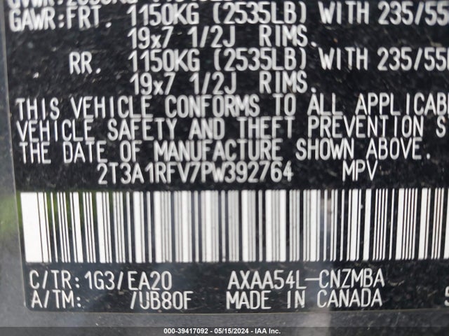 Toyota Rav4 Xle Premium 2023 2T3A1RFV7PW392764 Image 9