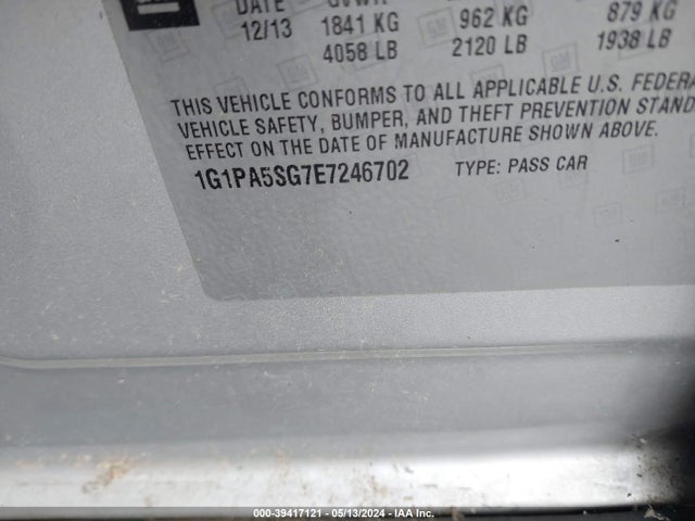 Chevrolet Cruze Ls Auto 2014 1G1PA5SG7E7246702 Image 9