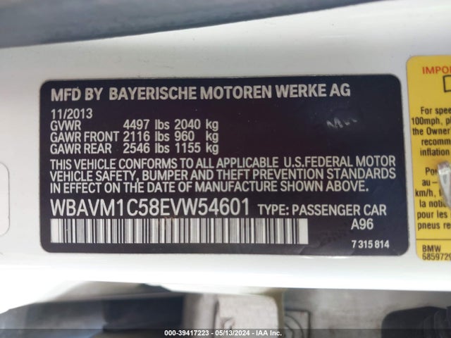 BMW X1 Sdrive28i 2014 WBAVM1C58EVW54601 Image 9