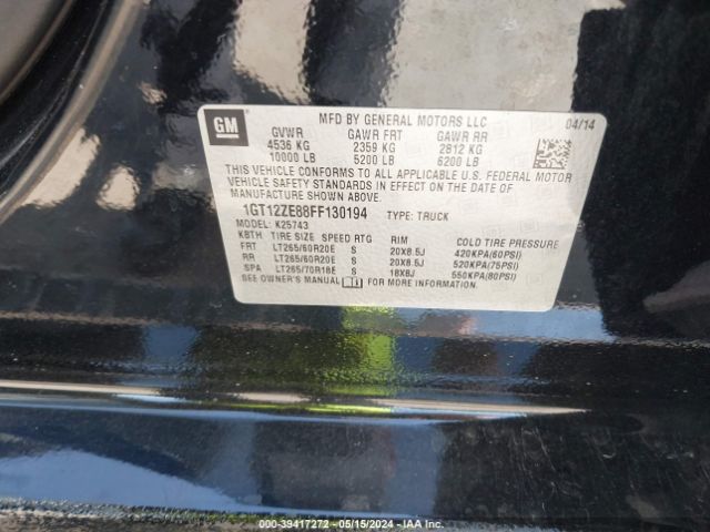 1GT12ZE88FF130194 GMC Sierra 2500hd Slt