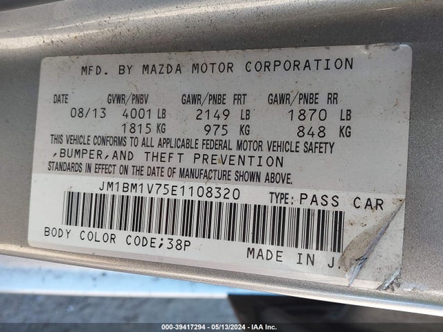 Mazda Mazda3 I Touring 2014 JM1BM1V75E1108320 Image 9