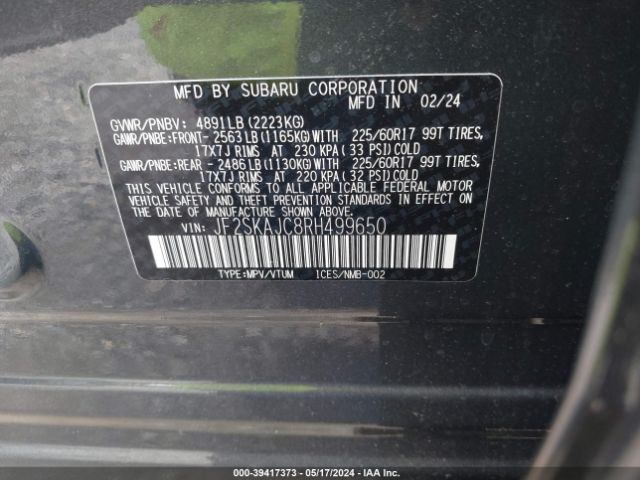 JF2SKAJC8RH499650 Subaru Forester Wilderness