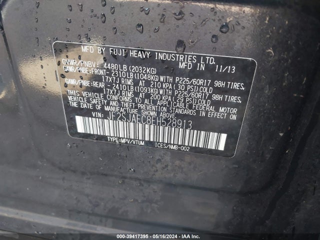 Subaru Forester 2.5i Premium 2014 JF2SJAEC8EH528913 Image 9
