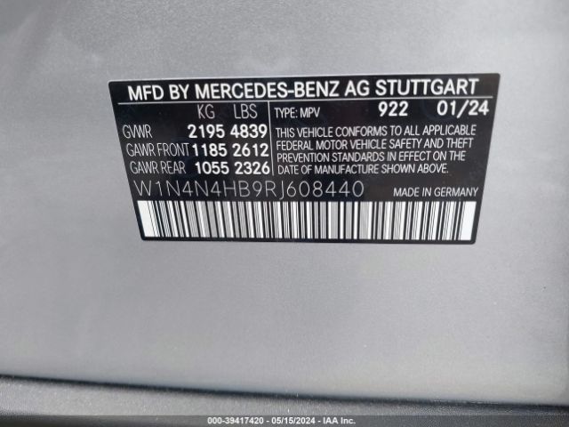 W1N4N4HB9RJ608440 Mercedes-Benz Gla 250 4matic