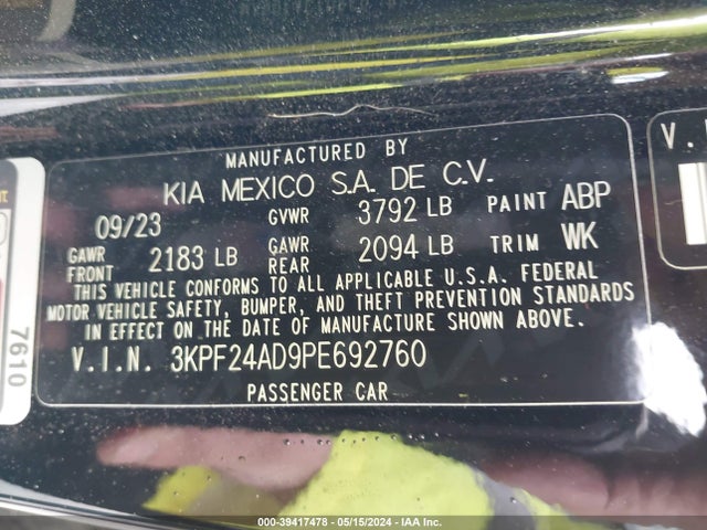 KIA Forte Lxs 2023 3KPF24AD9PE692760 Image 9
