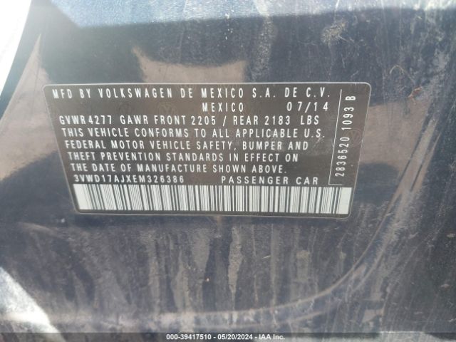 3VWD17AJXEM326386 Volkswagen Jetta 1.8t Se