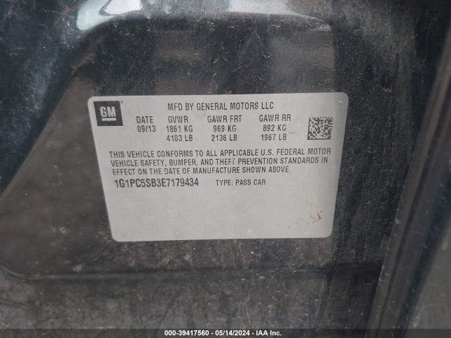 Chevrolet Cruze 1lt Auto 2014 1G1PC5SB3E7179434 Image 9