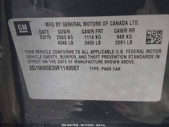 2G1WA5E39F1149567 Chevrolet Impala Limited Ls