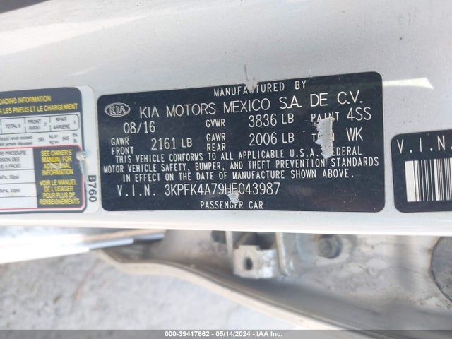 KIA FORTE LX 2017 3KPFK4A79HE043987 Image 9