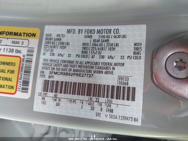 Ford Bronco Sport Big Bend 2023 3FMCR9B62PRE27727 Image 9