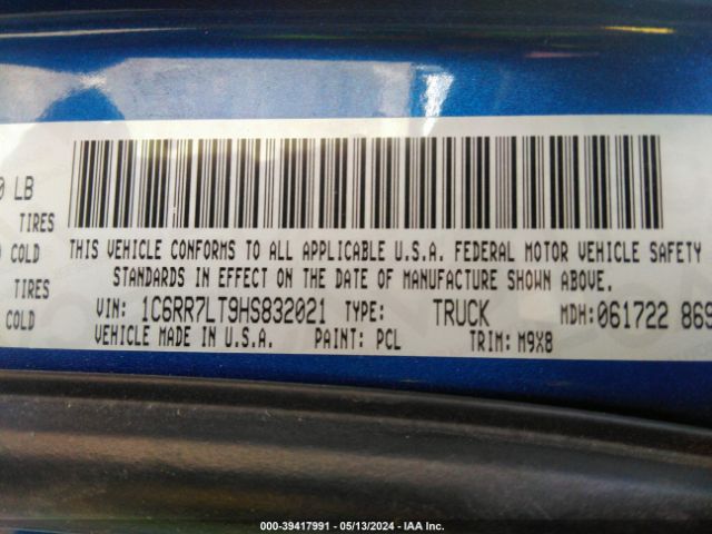 1C6RR7LT9HS832021 RAM 1500 Big Horn  4x4 5'7 Box