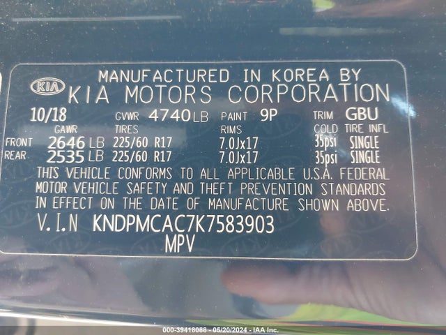KIA Sportage Lx 2019 KNDPMCAC7K7583903 Image 9