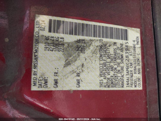 Nissan Altima 2.5 Sv 2014 1N4AL3AP6EC283945 Image 9