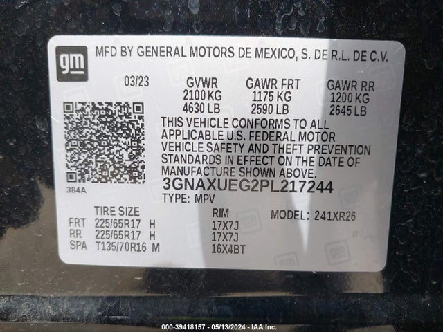 Chevrolet Equinox Awd Lt 2023 3GNAXUEG2PL217244 Image 9