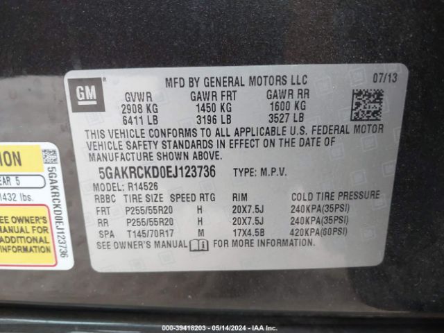 5GAKRCKD0EJ123736 Buick Enclave Premium