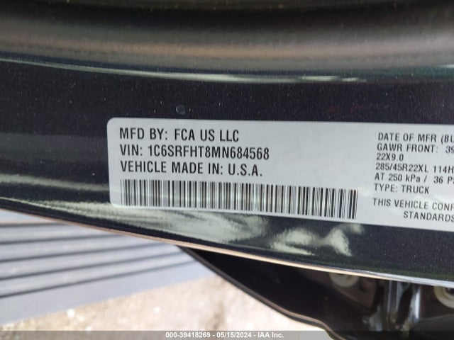 RAM 1500 Limited  4x4 5'7 Box 2021 1C6SRFHT8MN684568 Image 9