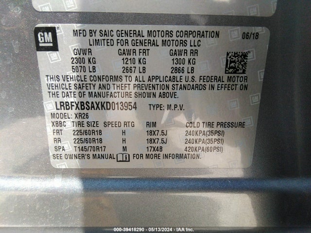 Buick Envision Fwd Preferred 2019 LRBFXBSAXKD013954 Image 9