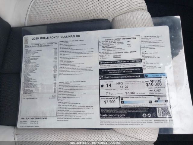 SLATV8C09LU201635 Rolls-Royce Cullinan