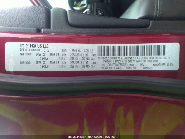 1C4RJFBG8KC555183 Jeep Grand Cherokee Limited 4x4