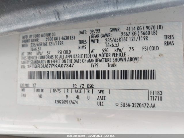 1FTBR3U87PKA07347 Ford Transit-250 Cargo Van