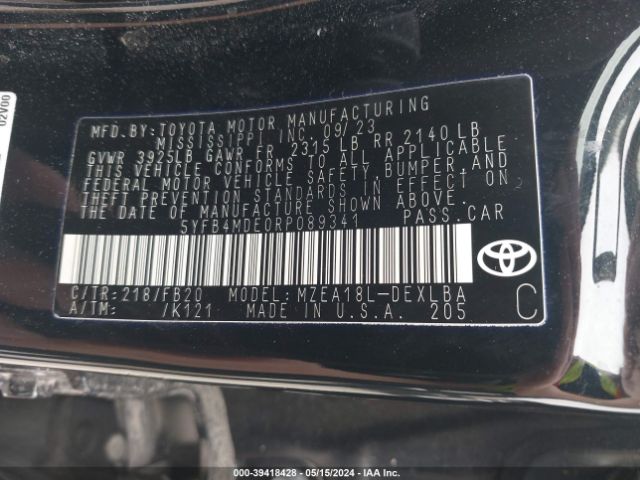 5YFB4MDE0RP089341 Toyota COROLLA LE