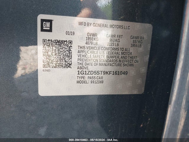 Chevrolet MALIBU LT 2019 1G1ZD5ST9KF161049 Image 9