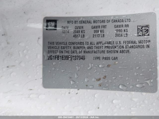 2G1FB1E35F9187949 Chevrolet Camaro 2ls