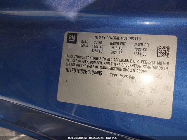 Chevrolet Camaro 2lt 2017 1G1FD1RS2H0104485 Image 9