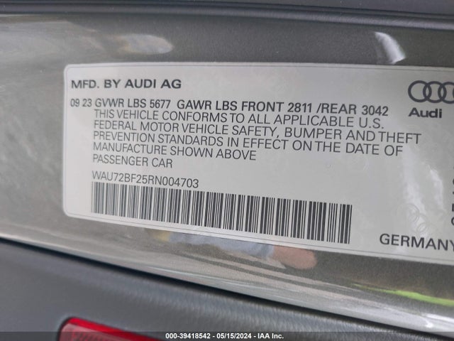 WAU72BF25RN004703 Audi A6 Allroad Premium Plus 55 Tfsi Quattro S Tronic