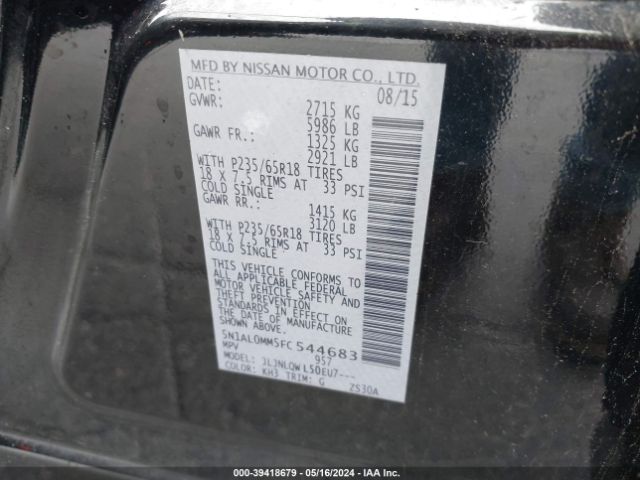 5N1AL0MM5FC544683 Infiniti QX60