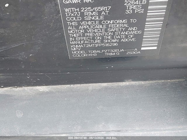 Nissan ROGUE S 2015 KNMAT2MT1FP516296 Image 9