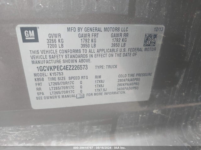 Chevrolet Silverado 1500 Work Truck 2wt 2014 1GCVKPEC4EZ226573 Image 9