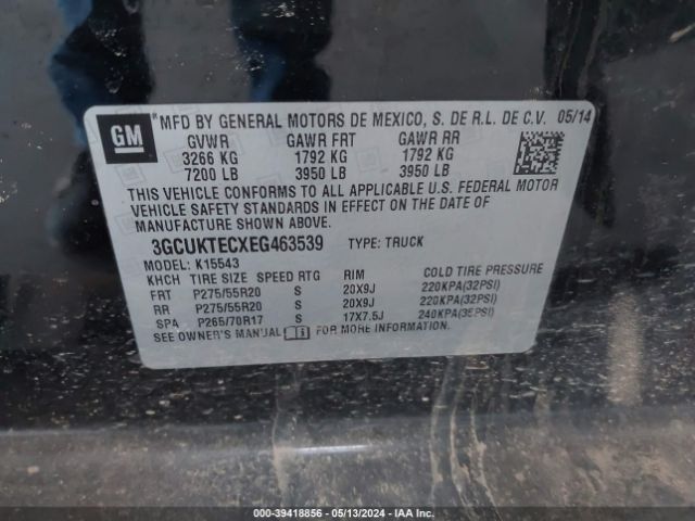 3GCUKTECXEG463539 Chevrolet Silverado 1500 High Country