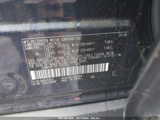 Toyota Rav4 Xle 2020 JTMP1RFV9LJ032091 Image 9