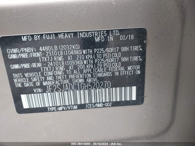 Subaru Forester 2.5i Premium 2016 JF2SJADC1GH520270 Image 9