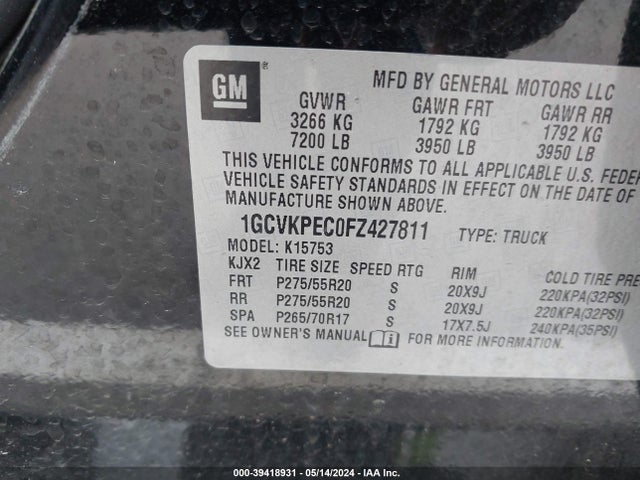 Chevrolet Silverado 1500 Wt 2015 1GCVKPEC0FZ427811 Image 9