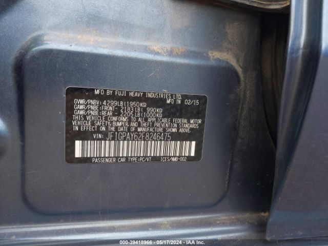 JF1GPAY62F8246475 Subaru Impreza 2.0i Sport Premium