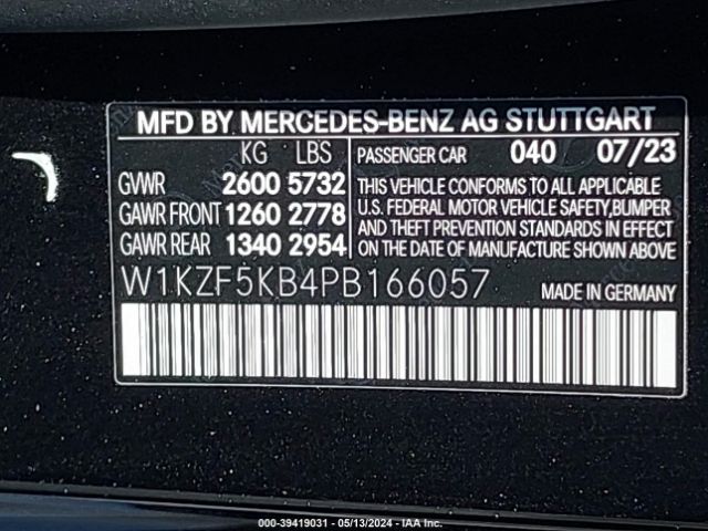 W1KZF5KB4PB166057 Mercedes-Benz E 450 4matic