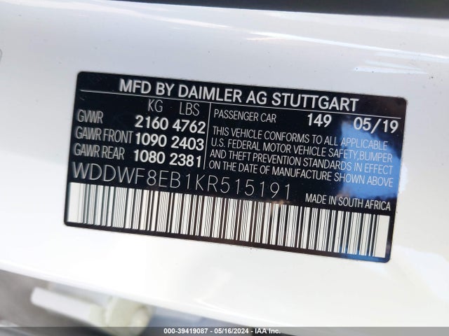 Mercedes-Benz C 300 4matic 2019 WDDWF8EB1KR515191 Image 9