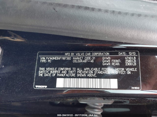 YV140MEBXF1187392 Volvo V60 T5 Premier