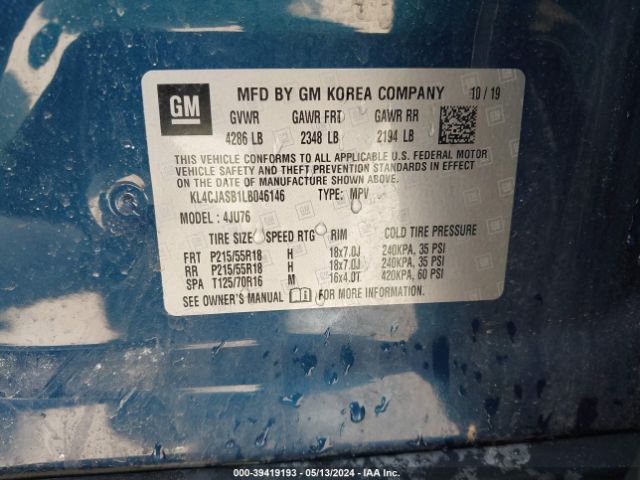 KL4CJASB1LB046146 Buick Encore Fwd Preferred