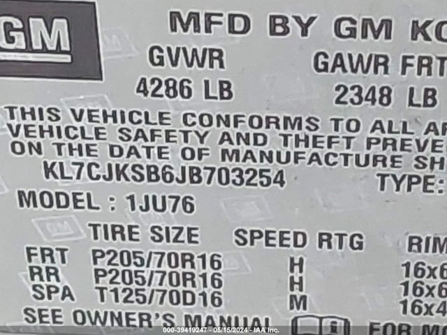 Chevrolet TRAX LS 2018 KL7CJKSB6JB703254 Image 9